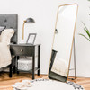 Full Length Wall Mounted Body Mirror with Free Standing Stand-Golden