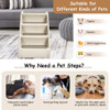 4 Steps Folding Pet Stairs with Safe Side Rail-Beige