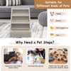 4 Steps Folding Pet Stairs with Safe Side Rail-Gray