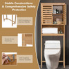 Bamboo Over The Toilet Storage Cabinet Bathroom with Adjustable Shelf-Natural