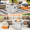 36 Inch Round Concrete Propane Fire Pit Table with Lava Rocks PVC Cover 50000 BTU