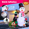 6 Feet Lighted Inflatable Snowman Christmas Decoration with Penguin