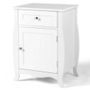 Nightstand Bed Side End Table with Drawer Cabinet and Curved Legs