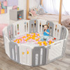 16 Panels Baby Safety Playpen with Drawing Board-Gray