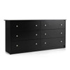 6-Drawer Double Dresser Wide Storage Cabinet with Mental Knobs