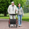 Folding Rollator Walker with 8-inch Wheels and Seat-Red