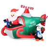 6.2 Feet Christmas Inflatable Santa Claus Driving Helicopter and Penguin Holding Gift