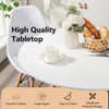 Round Modern Dining Table with Solid Wooden Leg-White