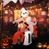 5 Feet Halloween Inflatable Ghost Riding on Motor Bike with LED Lights