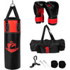 11 Pounds Kids Punching Boxing Bag Set-Black