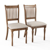 Farmhouse Upholstered Dining Chair Set of 2 with Rubberwood Legs