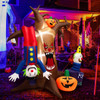 8 Feet Halloween Inflatable Tree Giant Blow-up Spooky Dead Tree with Pop-up Clowns