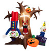 8 Feet Halloween Inflatable Tree Giant Blow-up Spooky Dead Tree with Pop-up Clowns