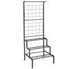 3-Tier Hanging Plant Stand with Grid Panel Display Shelf