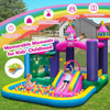 6-in-1 Kids Inflatable Unicorn-themed Bounce House with 735W Blower