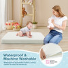 38 x 26 Inch Dual Sided Pack N Play Baby Mattress Pad with Removable Washable Cover-White
