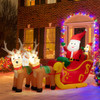 7.2 Feet Long Christmas Inflatable Santa on Sleigh with LED Lights Dog and Gifts Yard