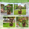 Patio Wooden Water Fountain with Electric Pump-Brown