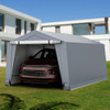 10.2 x 20.4 Feet Outdoor Portable Heavy Duty Carport Canopy Garage with Doors-Gray