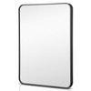 Metal Framed Bathroom Mirror with Rounded Corners-Black