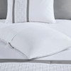 8pc White & Grey Embroidered Comforter Set AND Decorative Pillows (Powell-White)