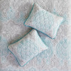 3pc Teal Blue & White Boho Reversible Cotton Coverlet Set (Cardi-Teal-Cov)