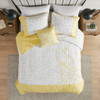 4pc Yellow & White Floral Microfiber Coverlet Set (Pippa-Yellow-Cov)