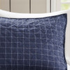 3pc Green & Navy Blue Rustic Patchwork Plaid Coverlet AND Decorative Shams (Timber-Green/Navy-cov)