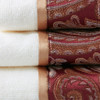 6pc Burgundy & Gold Paisley Cotton Jacquard Bath Towel Set