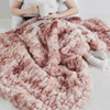 Pink Tie Dye Ruched Faux Fur Reversible Throw - 50" x 60" (Ruched-Pink Tie Dye-Throw)