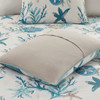 7pc Aqua Blue & Taupe Beach Starfish Comforter Set AND Decorative Pillows (Pebble Beach-Aqua)