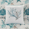 7pc Aqua Blue & Taupe Beach Starfish Comforter Set AND Decorative Pillows (Pebble Beach-Aqua)