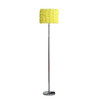 63" Steel Traditional Shaped Floor Lamp With Yellow Roses Drum Shade