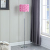 63" Steel Traditional Shaped Floor Lamp With Pink Drum Shade