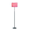 63" Steel Traditional Shaped Floor Lamp With Pink Drum Shade