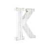 16" Distressed White Wash Wooden Initial Letter K Sculpture