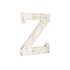 16" Distressed White Wash Wooden Initial Letter Z Sculpture