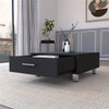 24" Black Wengue Manufactured Wood Rectangular Coffee Table