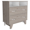 32" Light Grey Manufactured Wood Two Drawer Standard Dresser