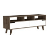 Stylish Dark Walnut and White Television Stand