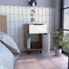 Stylish White and Pine Bedroom Nightstand