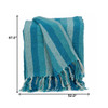 Parkland Collection Keena Transitional Blue 52" x 67" WOVEN HANDLOOM Throw