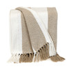 Parkland Collection Transitional Stripe Beige Rectangle 60" x 50" Throw