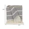 Parkland Collection Transitional Stripe Gray Rectangle 50" x 60" Throw