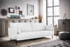 Modern 77" White and Black Fabric Loveseat