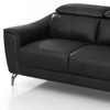 Urban 65" Black Leather Adjustable Headrest Loveseat