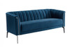 76" Blue Three Person Standard Metal Legs Sofa