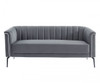 76" Dark Grey Three Person Standard Metal Legs Sofa