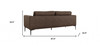 Modern 87" Brown Sofa With Removable Back Cushions