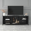 70" Black Open Shelving TV Stand With Bookcase